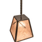 Meyda Lighting Lone Pine Needle 17" Timeless Bronze Pendant Light With Silver Mica Shade Glass