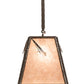 Meyda Lighting Lone Pine Needle 17" Timeless Bronze Pendant Light With Silver Mica Shade Glass