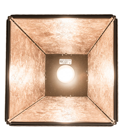 Meyda Lighting Lone Pine Needle 17" Timeless Bronze Pendant Light With Silver Mica Shade Glass