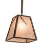 Meyda Lighting Lone Pine Needle 17" Timeless Bronze Pendant Light With Silver Mica Shade Glass