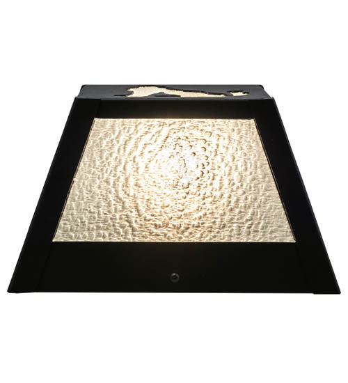 Meyda Lighting Lone Wolf 10" Black Wall Sconce With Clear Seeded Shade Glass