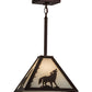 Meyda Lighting Lone Wolf 17" Mahogany Bronze Pendant Light With White Shade Glass