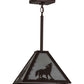 Meyda Lighting Lone Wolf 17" Mahogany Bronze Pendant Light With White Shade Glass