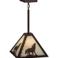 Meyda Lighting Lone Wolf 17" Mahogany Bronze Pendant Light With White Shade Glass