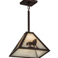 Meyda Lighting Lone Wolf 17" Mahogany Bronze Pendant Light With White Shade Glass