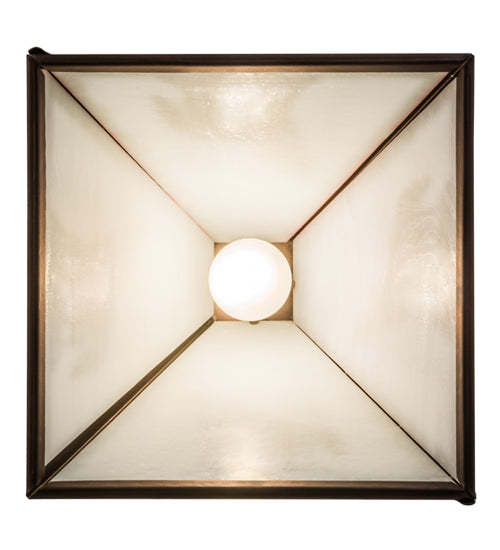 Meyda Lighting Lone Wolf 17" Mahogany Bronze Pendant Light With White Shade Glass