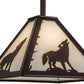 Meyda Lighting Lone Wolf 17" Mahogany Bronze Pendant Light With White Shade Glass