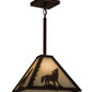 Meyda Lighting Lone Wolf 17" Mahogany Bronze Pendant Light With White Shade Glass