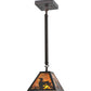 Meyda Lighting Loon 11" Mahogany Bronze Mini Pendant Light With Amber Mica Shade Glass