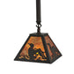 Meyda Lighting Loon 11" Mahogany Bronze Mini Pendant Light With Amber Mica Shade Glass