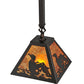 Meyda Lighting Loon 11" Mahogany Bronze Mini Pendant Light With Amber Mica Shade Glass