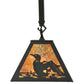 Meyda Lighting Loon 11" Mahogany Bronze Mini Pendant Light With Amber Mica Shade Glass