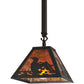 Meyda Lighting Loon 11" Mahogany Bronze Mini Pendant Light With Amber Mica Shade Glass
