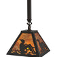 Meyda Lighting Loon 11" Mahogany Bronze Mini Pendant Light With Amber Mica Shade Glass