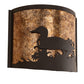 Meyda Lighting Loon 11" Oil Rubbed Bronze Wall Sconce With Amber Mica Shade Glass