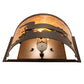 Meyda Lighting Loon 11" Oil Rubbed Bronze Wall Sconce With Amber Mica Shade Glass