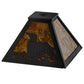 Meyda Lighting Loon 11" Textured Black Frame With Amber Mica Shade Glass
