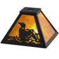 Meyda Lighting Loon 11" Textured Black Frame With Amber Mica Shade Glass
