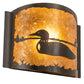 Meyda Lighting Loon 12" Timeless Bronze Left Wall Sconce With Amber Mica Shade Glass