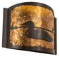 Meyda Lighting Loon 12" Timeless Bronze Left Wall Sconce With Amber Mica Shade Glass