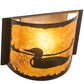 Meyda Lighting Loon 12" Timeless Bronze Left Wall Sconce With Amber Mica Shade Glass