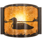 Meyda Lighting Loon 12" Timeless Bronze Left Wall Sconce With Amber Mica Shade Glass