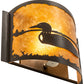 Meyda Lighting Loon 12" Timeless Bronze Left Wall Sconce With Amber Mica Shade Glass