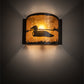 Meyda Lighting Loon 12" Timeless Bronze Left Wall Sconce With Amber Mica Shade Glass