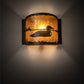 Meyda Lighting Loon 12" Timeless Bronze Right Wall Sconce With Amber Mica Shade Glass