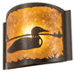 Meyda Lighting Loon 12" Timeless Bronze Right Wall Sconce With Amber Mica Shade Glass