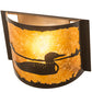 Meyda Lighting Loon 12" Timeless Bronze Right Wall Sconce With Amber Mica Shade Glass