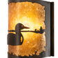 Meyda Lighting Loon 12" Timeless Bronze Right Wall Sconce With Amber Mica Shade Glass