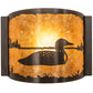 Meyda Lighting Loon 12" Timeless Bronze Right Wall Sconce With Amber Mica Shade Glass