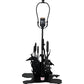Meyda Lighting Loon 14" 2-Light Textured Black Table Lamp Base With Lighted Base