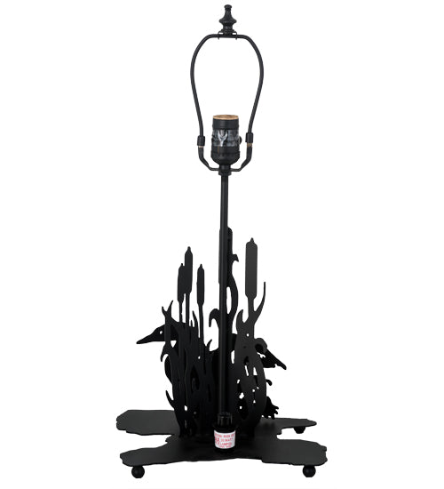 Meyda Lighting Loon 14" 2-Light Textured Black Table Lamp Base With Lighted Base