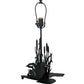 Meyda Lighting Loon 14" 2-Light Textured Black Table Lamp Base With Lighted Base