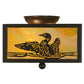Meyda Lighting Loon 14" 2-Light Timeless Bronze Flush Mount Light With Beige Iridescent Shade Glass