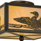 Meyda Lighting Loon 14" 2-Light Timeless Bronze Flush Mount Light With Beige Iridescent Shade Glass
