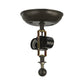 Meyda Lighting Loon 14" 2-Light Timeless Bronze Flush Mount Light With Beige Iridescent Shade Glass