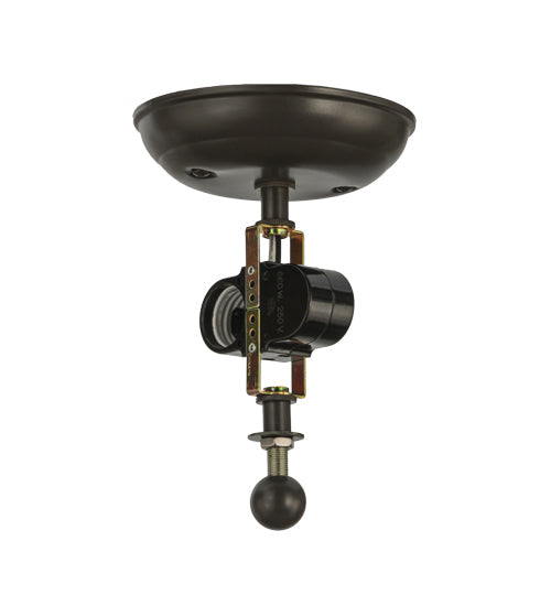 Meyda Lighting Loon 14" 2-Light Timeless Bronze Flush Mount Light With Beige Iridescent Shade Glass