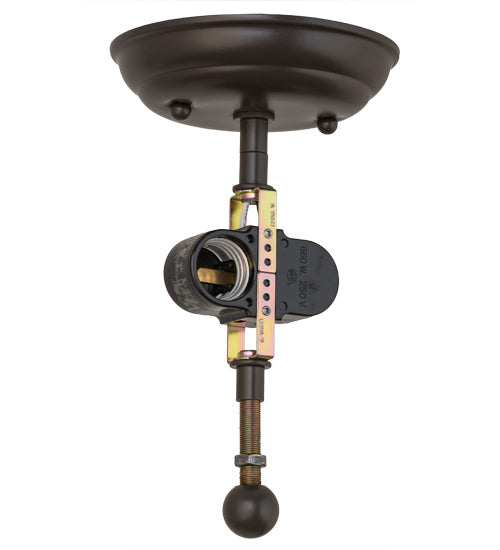 Meyda Lighting Loon 15" 2-Light Timeless Bronze Flush Mount Light With Amber Mica Shade Glass