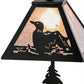 Meyda Lighting Loon 15" Textured Black Accent Table Lamp With Silver Mica Shade Glass