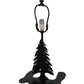 Meyda Lighting Loon 15" Textured Black Accent Table Lamp With Silver Mica Shade Glass