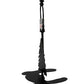 Meyda Lighting Loon 15" Textured Black Accent Table Lamp With Silver Mica Shade Glass