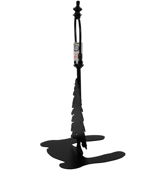 Meyda Lighting Loon 15" Textured Black Accent Table Lamp With Silver Mica Shade Glass