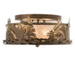 Meyda Lighting Loon 16" 2-Light Antique Copper Flush Mount Light With Silver Mica Shade Glass