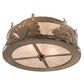 Meyda Lighting Loon 16" 2-Light Antique Copper Flush Mount Light With Silver Mica Shade Glass