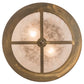 Meyda Lighting Loon 16" 2-Light Antique Copper Flush Mount Light With Silver Mica Shade Glass