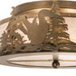 Meyda Lighting Loon 16" 2-Light Antique Copper Flush Mount Light With Silver Mica Shade Glass