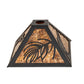 Meyda Lighting Loon 16" Pine Needle Wrought Iron Frame With Amber Mica Shade Glass